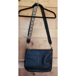 Befen Black 100% Leather Adjustable Crossbody Southwestern Tribal Bag‎ Purse